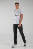 Camiseta estampada, cuello redondo, manga corta