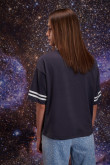 Camiseta manga corta, para mujer, estampado en frente y mangas de NASA,