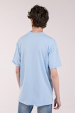 Camiseta básica para hombre manga corta, unicolor, con doble doblez en mangas y abertura lateral dispareja.