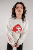 Buzo cuello redondo, con estampado en manga y frente de Mafalda