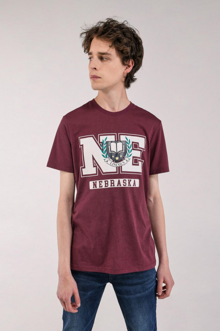 Camiseta básica manga corta estampada.
