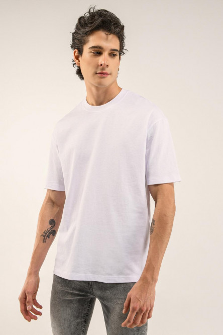 Camiseta básica manga corta azul claro