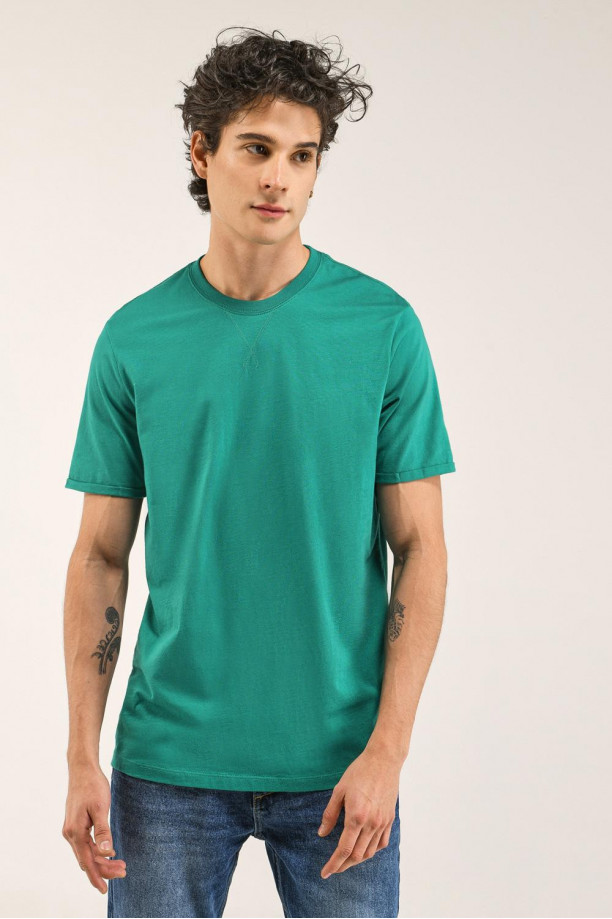 Camiseta unicolor manga corta