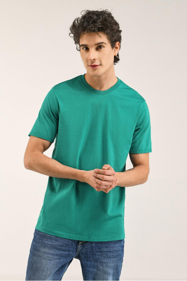 Camiseta unicolor manga corta