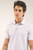 Camiseta Polo unicolor con cuello y ribete tejido con diseño