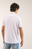 Camiseta Polo unicolor con cuello y ribete tejido con diseño