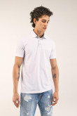 Camiseta Polo unicolor con cuello y ribete tejido con diseño