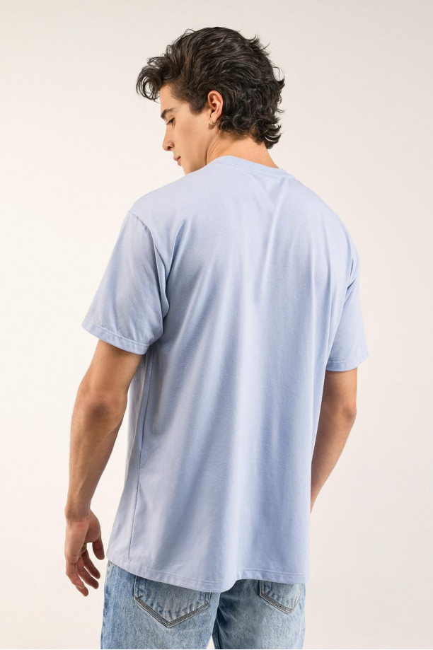 Camiseta estampada, cuello redondo, manga corta