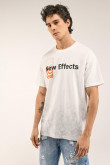 Camiseta estampada, cuello redondo, manga corta