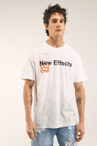 Camiseta estampada, cuello redondo, manga corta
