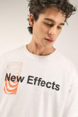 Camiseta estampada, cuello redondo, manga corta