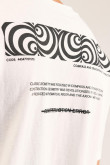 Camiseta estampada, cuello redondo, manga corta