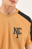 Camiseta estampada, cuello redondo, manga corta