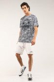 Camiseta estampada, cuello redondo, manga corta con estampado frente