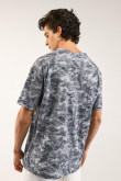 Camiseta estampada, cuello redondo, manga corta con estampado frente