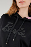 Buzo, con estampado en frente y capota, de  Barbie