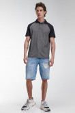 Camiseta Polo unicolor con cuello y puños tejidos