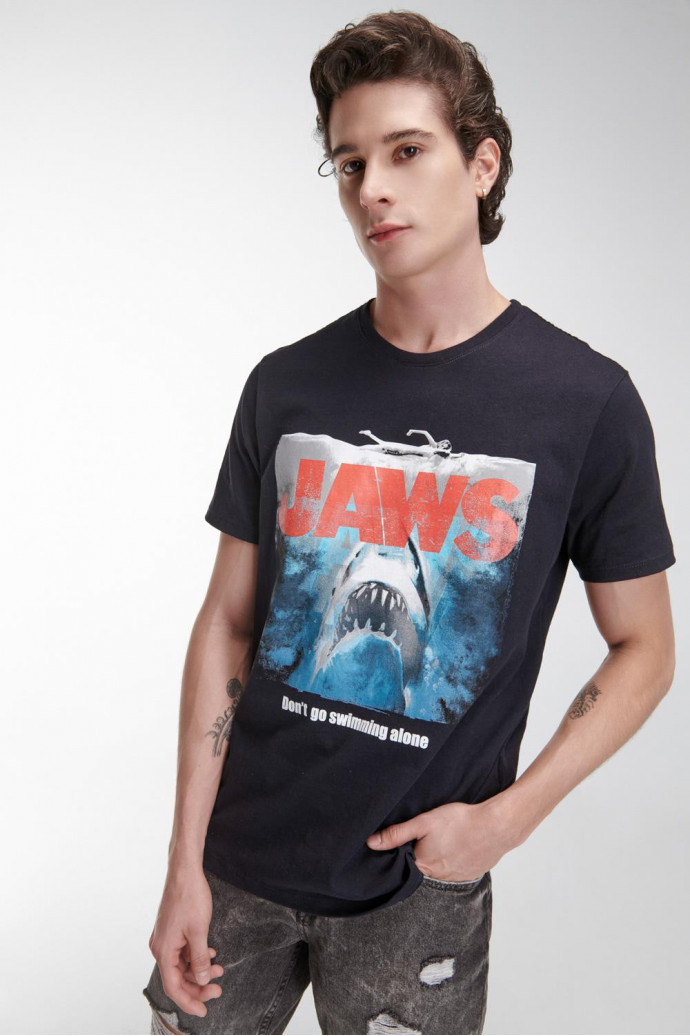 Camiseta manga corta, estampado de Tiburón.