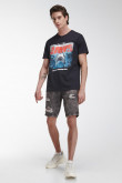 Camiseta manga corta, estampado de Tiburón.