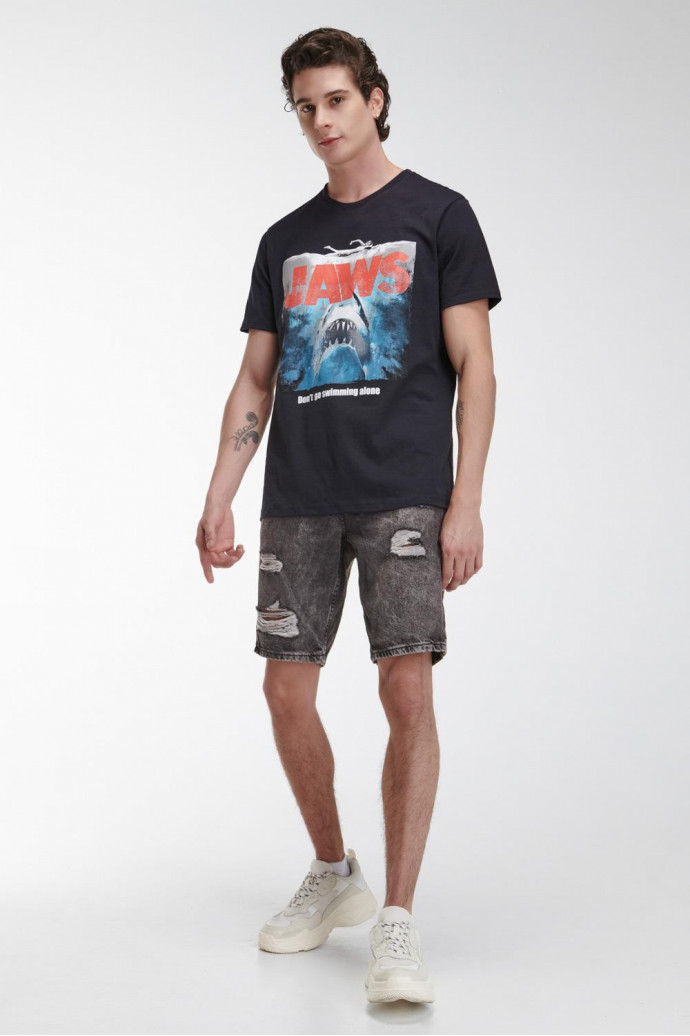 Camiseta manga corta, estampado de Tiburón.