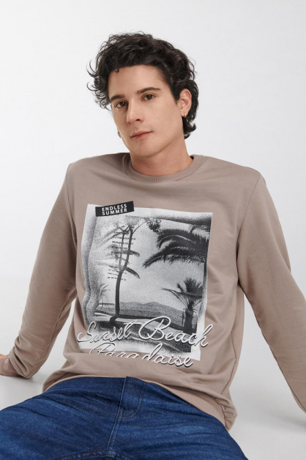 Buzo cuello redondo estampado