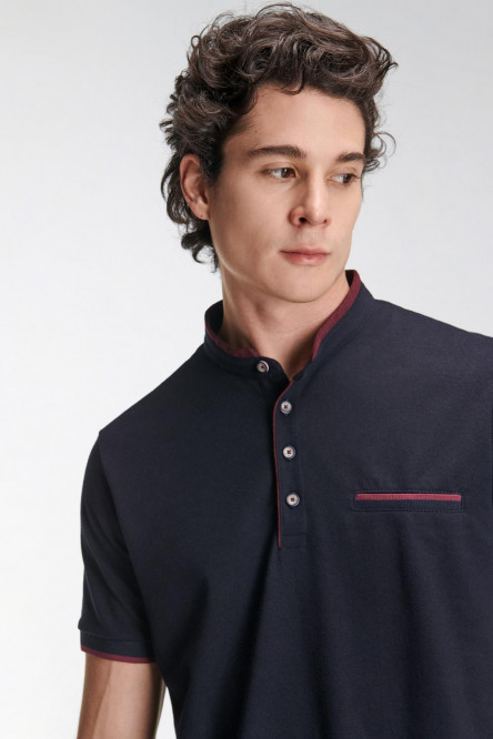 Camiseta Polo unicolor con cuello neru