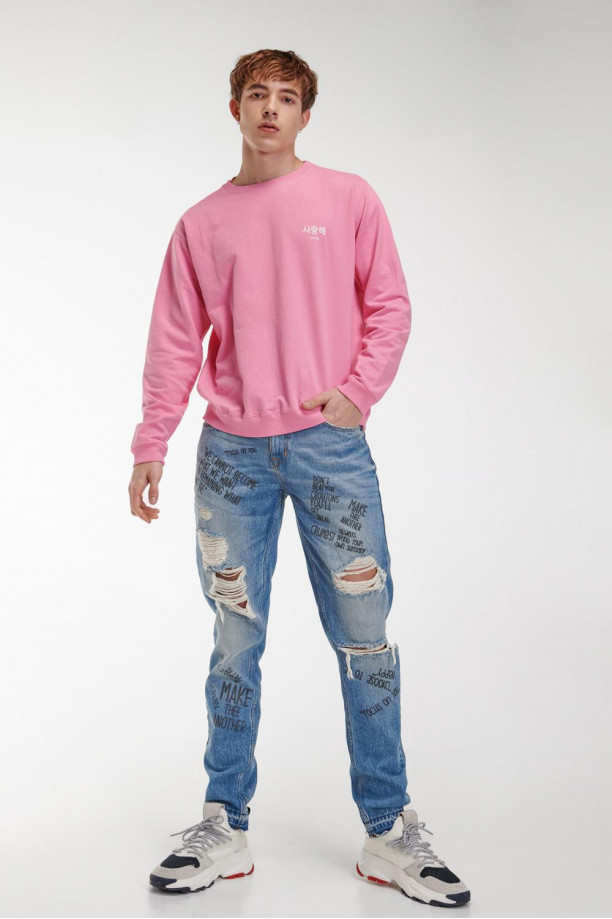 Buzo cuello redondo estampado frente