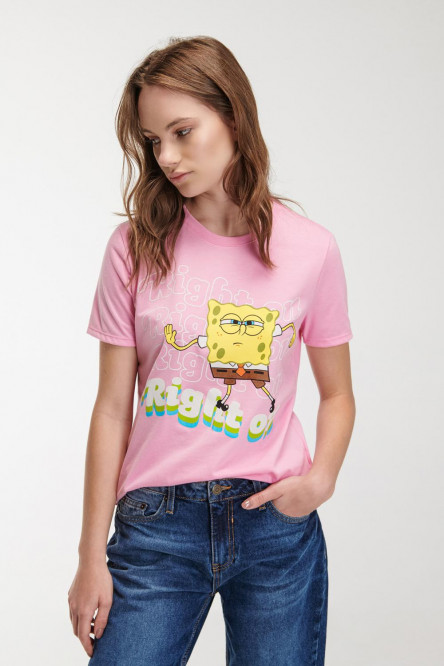 Camiseta manga corta estampado de Bob Esponja.