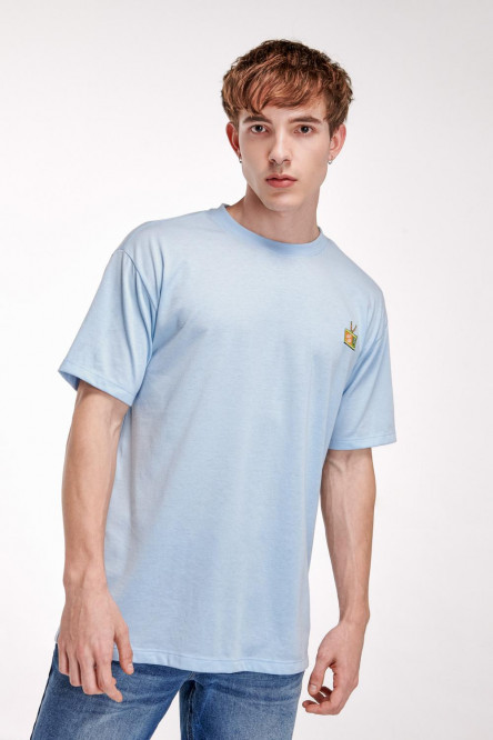 Camiseta manga corta naranja con bordado en frente