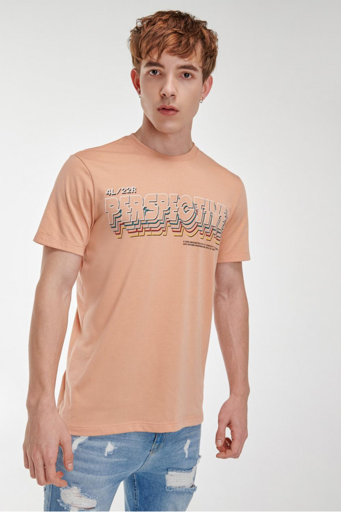 Camiseta básica manga corta estampada.