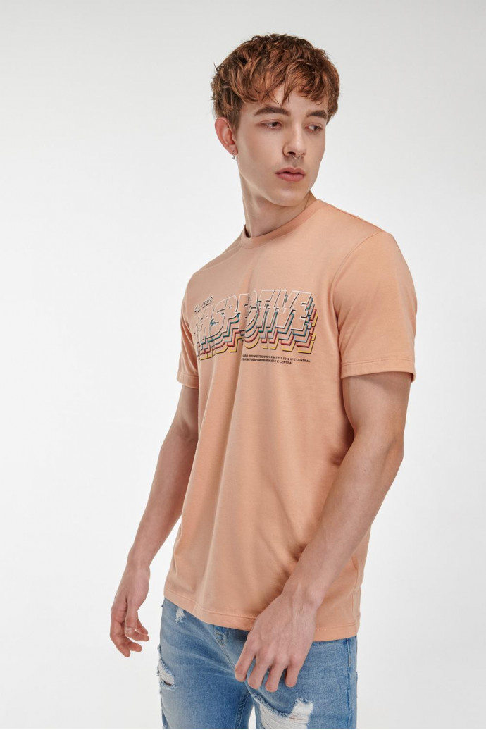 Camiseta básica manga corta estampada.