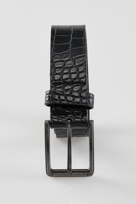 Cinturon unicolor, hebilla metalica