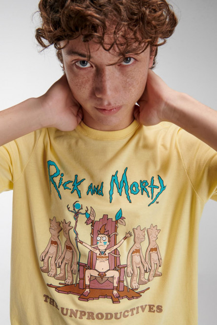 Camiseta, con estampado en frente, de Rick & Morty