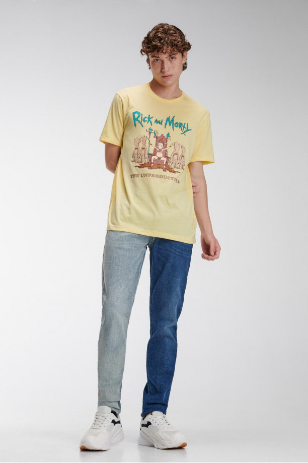 Camiseta, con estampado en frente, de Rick & Morty