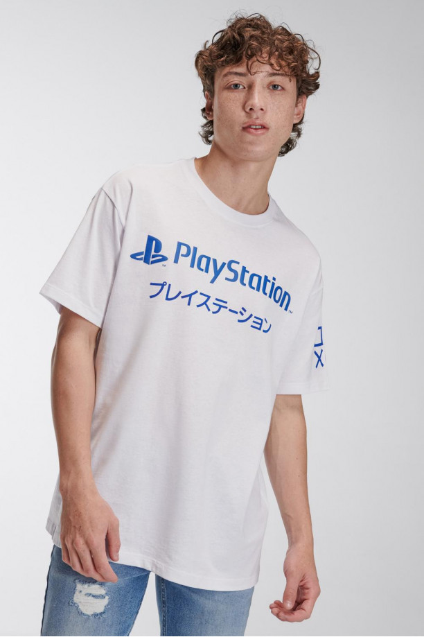 Camiseta cuello redondo, estampada de PlayStation.