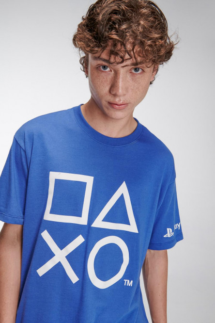 Camiseta cuello redondo, estampada de PlayStation.