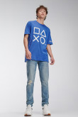 Camiseta cuello redondo, estampada de PlayStation.