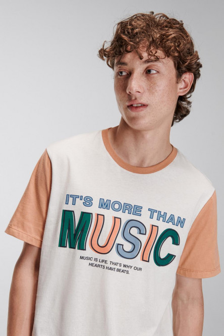 Camiseta básica manga corta estampada.