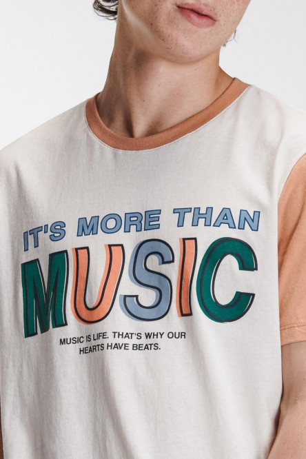 Camiseta básica manga corta estampada.