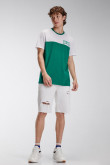 Camiseta estampada, cuello redondo, manga corta con estampado frente
