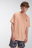 Camiseta manga corta naranja con bordado en frente
