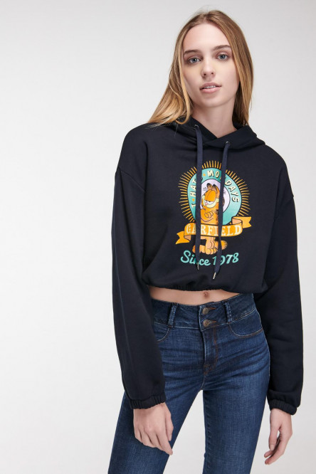 Buzo capota, estampado de Garfield