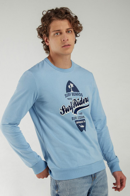 Buzo cuello redondo estampado.