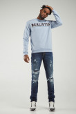 Buzo cuello redondo para hombre estampado frente.