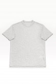 Camiseta básica para hombre manga corta, unicolor, con doble doblez en mangas y abertura lateral dispareja.