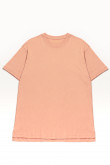 Camiseta básica para hombre manga corta, unicolor, con doble doblez en mangas y abertura lateral dispareja.