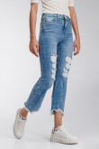 Jean cropped bota suelta