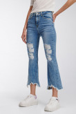 Jean cropped bota suelta