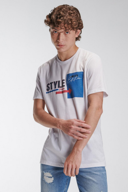 Camiseta básica manga corta estampada.