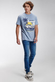 Camiseta estampada, cuello redondo, manga corta